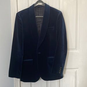 Midnight blue velvet blazer